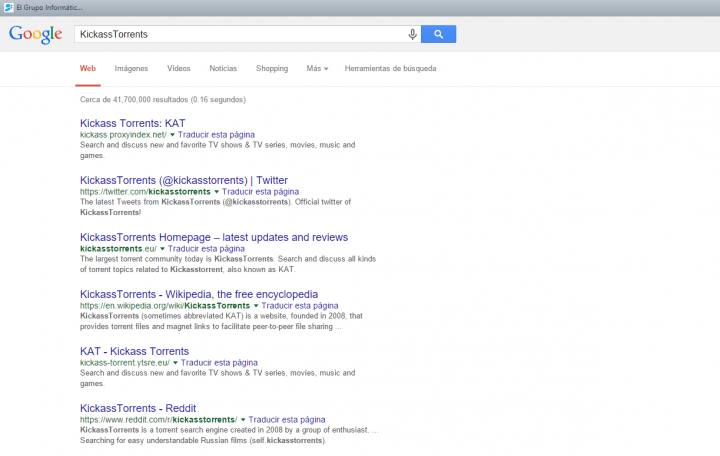 Imagen - KickassTorrents desaparece del buscador Google