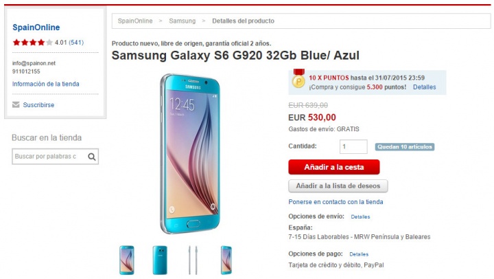 Imagen - Samsung Galaxy S6 en oferta por 530 euros