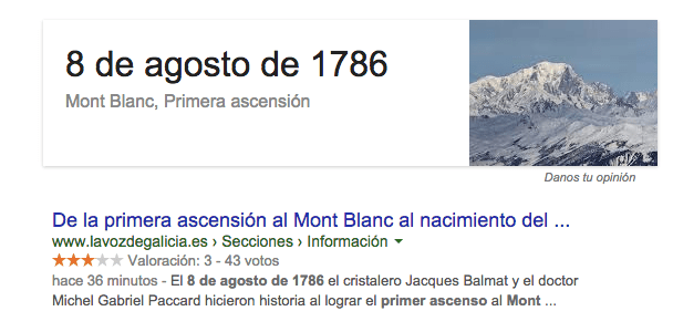 Imagen - Google celebra la primera ascensión al Mont Blanc con un Doodle