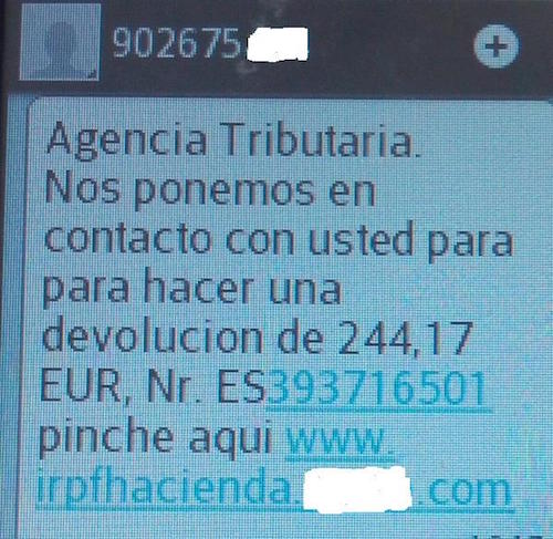 Imagen - Cuidado con el SMS de Hacienda sobre una devolución