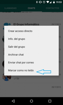 Imagen - Cómo marcar como no leído en WhatsApp