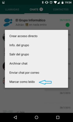 Imagen - Cómo marcar como no leído en WhatsApp