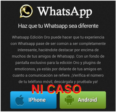 Imagen - Una cadena de WhatsApp advierte sobre WhatsApp Oro