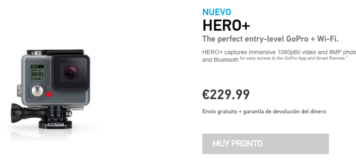 Imagen - GoPro Hero+, la nueva c&aacute;mara deportiva por 229 euros