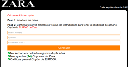 Imagen - Cuidado con los falsos cupones de Zara ¡no los compartas!