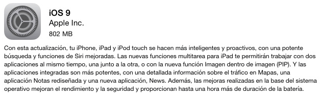 Imagen - Problemas para actualizar a iOS 9: "Error al actualizar el software"