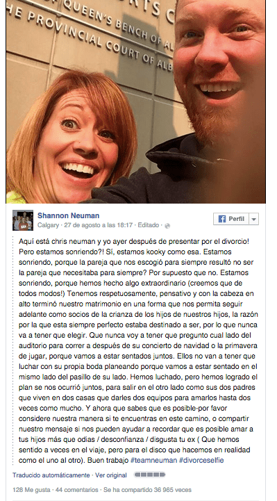 Imagen - Celebran con un selfie su divorcio y se hace viral