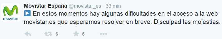 Imagen - La web de Movistar ca&iacute;da totalmente