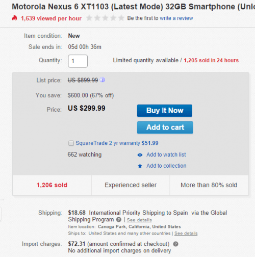 Imagen - Compra el Nexus 6 por debajo de los 300 euros