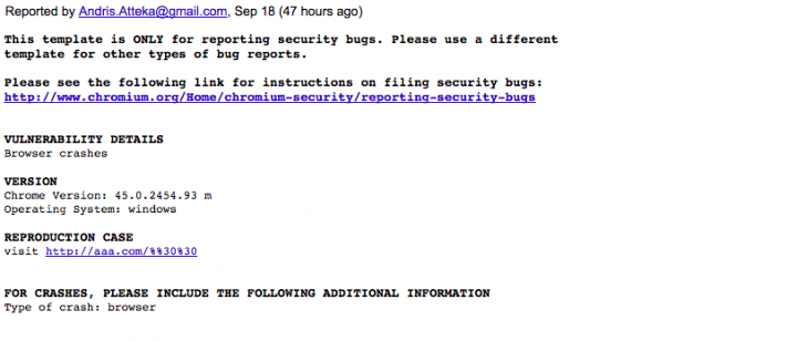 Imagen - 16 caracteres son suficientes para hacer fallar Chrome