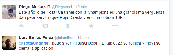 Imagen - TotalChannel vuelve a fallar en Champions