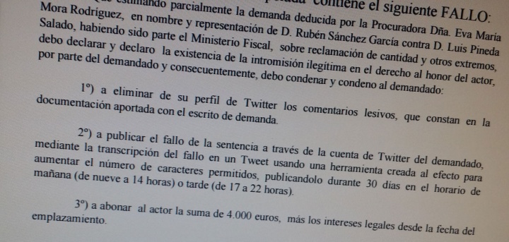 Imagen - Condenado a publicar durante un mes la sentencia en Twitter
