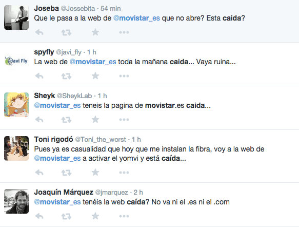 Imagen - La web de Movistar ca&iacute;da totalmente