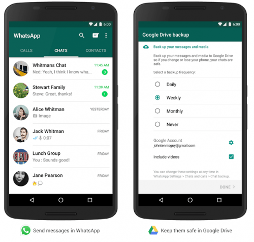 Imagen - Google anuncia copia de seguridad de WhatsApp en Drive