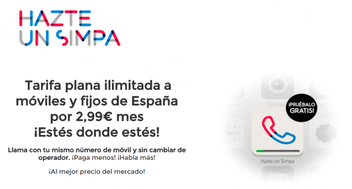 Imagen - HazteUnSimpa, llama ilimitadamente desde tu m&oacute;vil por 2,99 al mes