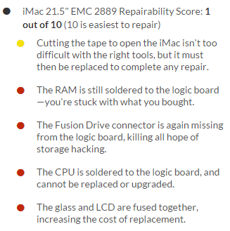 Imagen - El iMac 4K es complicado de reparar o ampliar