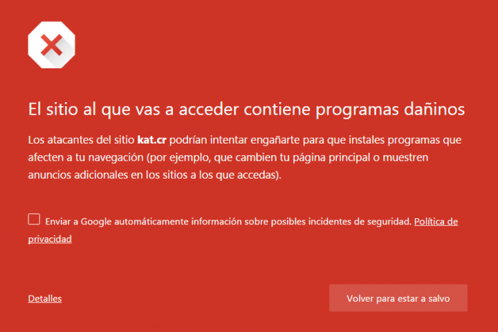 Imagen - Kickass Torrents, bloqueado por Chrome y Firefox