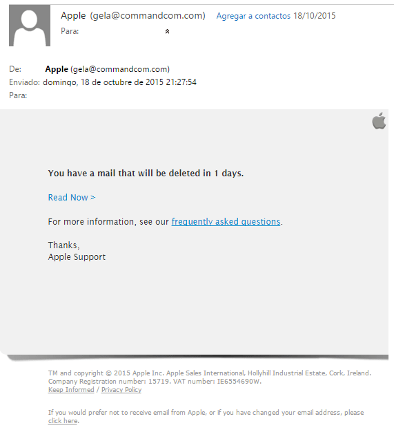 Imagen - Cuidado con los falsos emails de Apple