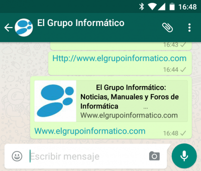 Imagen - Descarga WhatsApp 2.12.309 con vista previa de enlaces