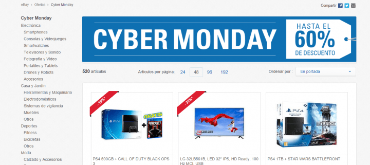 Imagen - Cyber Monday en eBay: ofertas de hasta el 60% de descuento