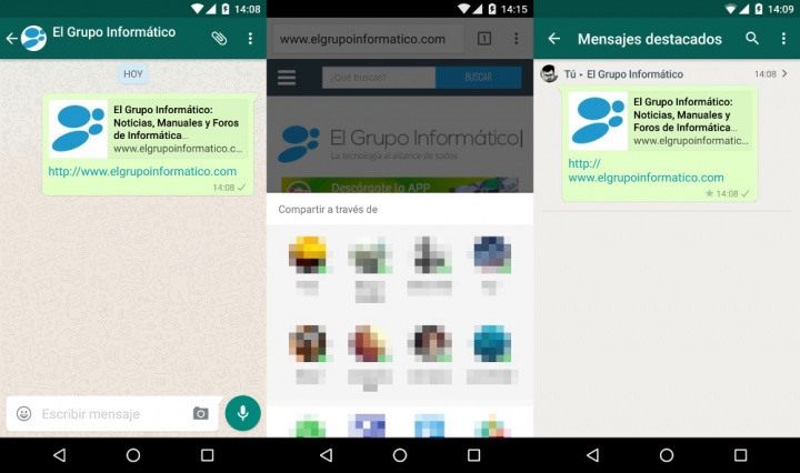 Imagen - Descarga WhatsApp 2.12.367 desde Google Play con mensajes destacados y &quot;compartir directo&quot;