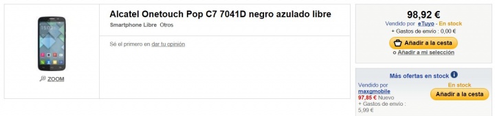 Imagen - 5 tiendas donde comprar el Alcatel OneTouch Pop C7