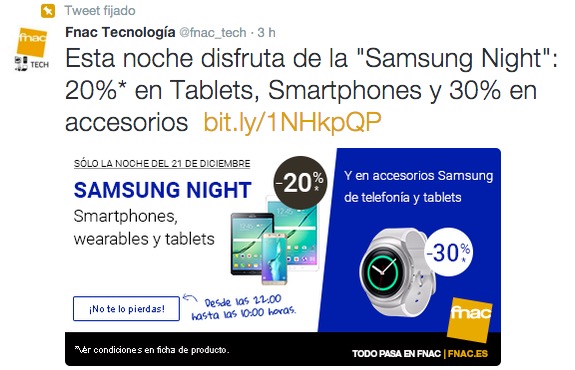 Imagen - 20% de descuento en m&oacute;viles y tablets Samsung en Fnac solo esta noche