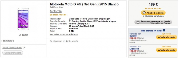 Imagen - Dónde comprar el Motorola Moto G 2015 más barato