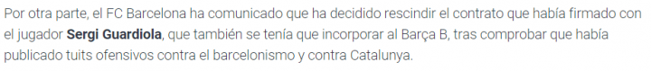 Imagen - Despedido del Bar&ccedil;a por unos tuits del pasado