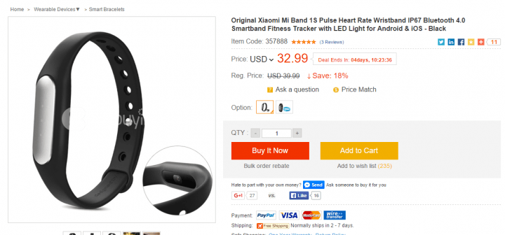 Imagen - 5 webs donde comprar la Xiaomi Mi Band 1S