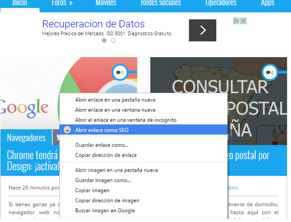 Imagen - Chrome ya permite abrir enlaces como otro perfil