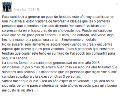 Imagen - Llegan las "cadenas de favores" a Facebook