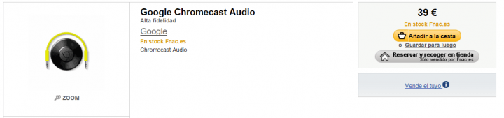 Imagen - Dónde comprar el Chromecast Audio