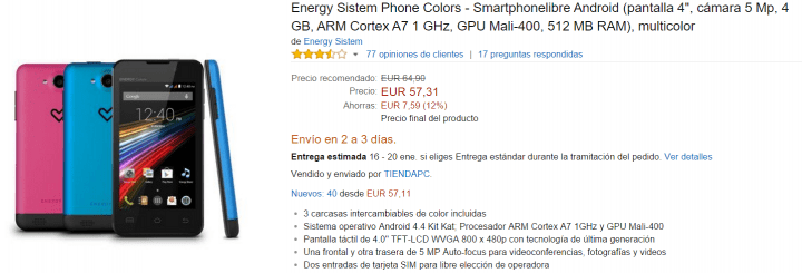 Imagen - D&oacute;nde comprar el Energy Sistem Phone Colors m&aacute;s barato
