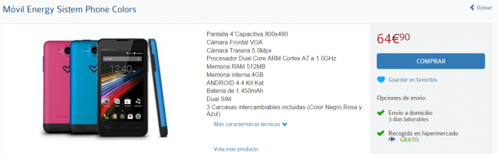Imagen - D&oacute;nde comprar el Energy Sistem Phone Colors m&aacute;s barato