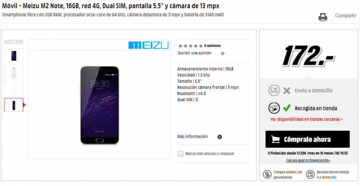 Imagen - Dónde comprar el Meizu M2 Note