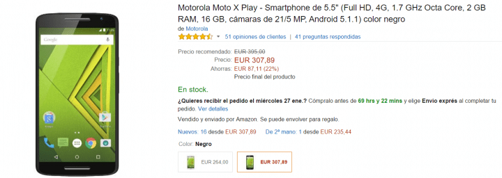 Imagen - Motorola Moto X Play rebaja su precio un 22% en Amazon