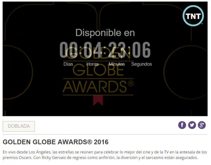 Imagen - C&oacute;mo seguir los Globos de Oro por Internet