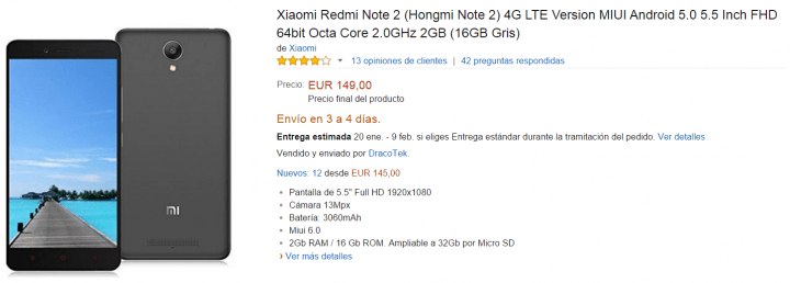 Imagen - 5 sitios d&oacute;nde comprar el Xiaomi Redmi Note 2
