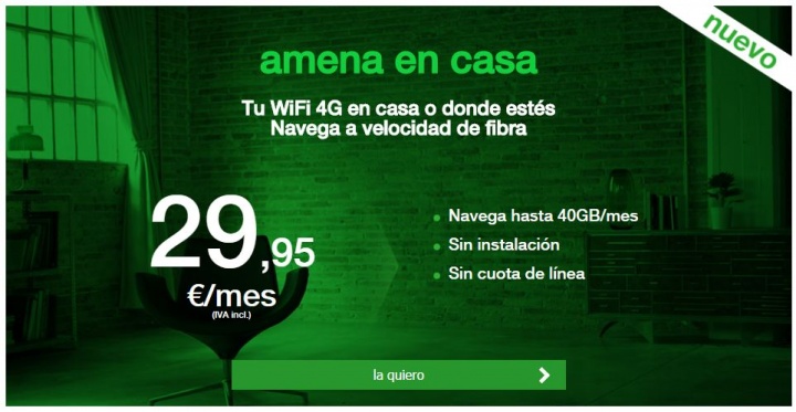 Imagen - Amena en casa reduce la tarifa a 40 GB al mes
