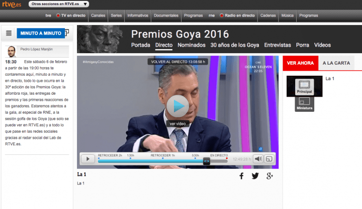 Imagen - C&oacute;mo ver los Premios Goya desde Internet