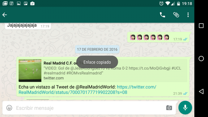 Imagen - WhatsApp 2.12.486 a&ntilde;ade la pesta&ntilde;a enlaces y mejoras en la limpieza de mensajes de chats