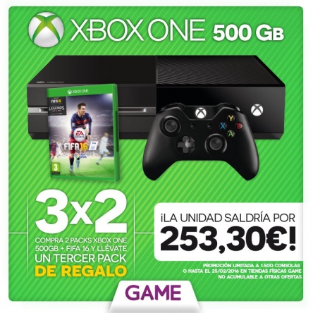 Imagen - 3x2 en packs Xbox One de 500GB + FIFA 16 en GAME