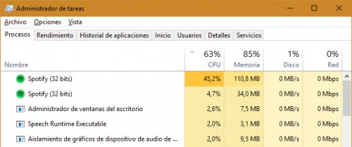 Imagen - Cómo solucionar el consumo de CPU de Spotify