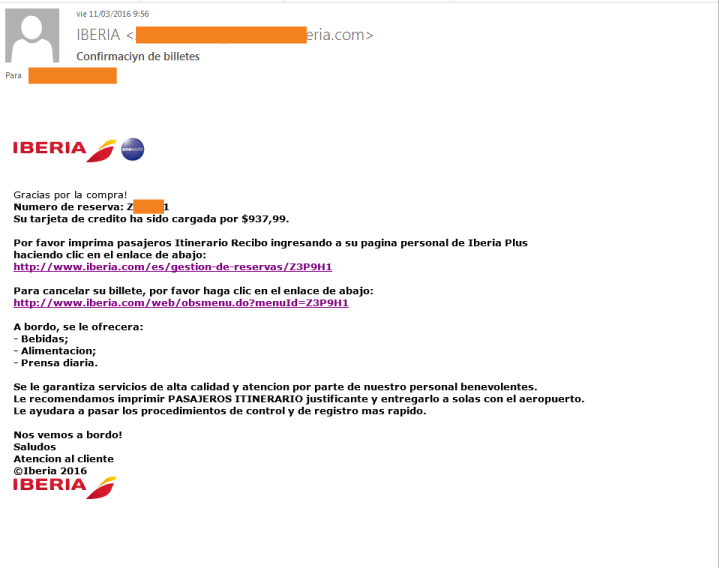 Imagen - Cuidado con falsos correos de Iberia ¡son phishing!