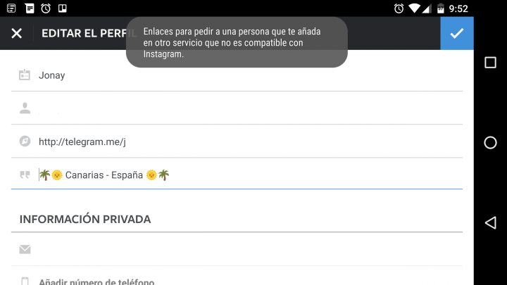 Imagen - Instagram bloquea a Telegram