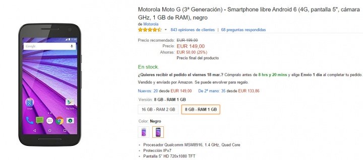 Imagen - Moto G 2015 en oferta por solo 149 euros