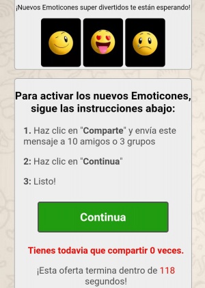 Imagen - &quot;Nuevo paquete para WhatsApp&quot;, otra estafa de emojis para WhatsApp