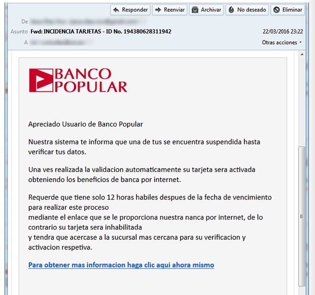 Imagen - Un nuevo phishing afecta a los clientes de Banco Popular