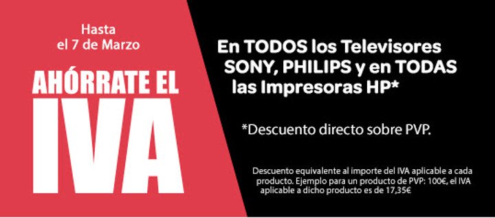 Imagen - Ah&oacute;rrate el IVA en Carrefour en algunos productos de HP, Sony y Philips